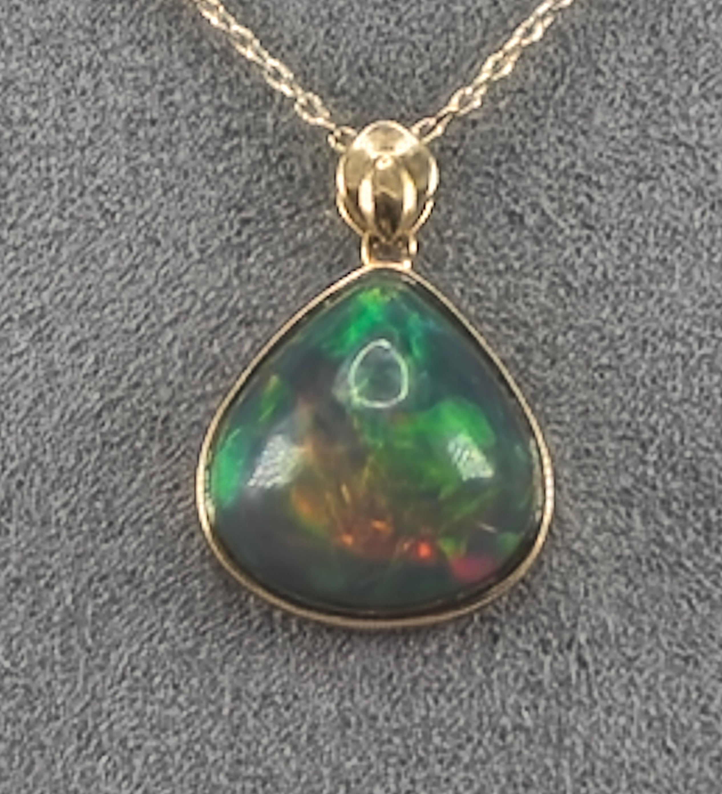 Black opal pendant necklace
