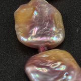 Pink rectangle pearl necklace
