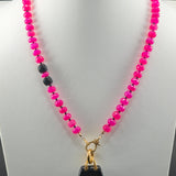 Pink chalcedony necklace