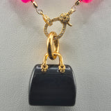 Pink chalcedony necklace