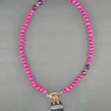 Pink chalcedony necklace