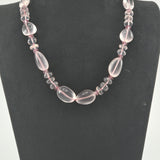 Rose quartz and pink topaz necklace