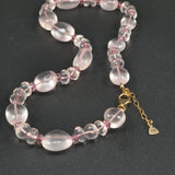Rose quartz and pink topaz necklace