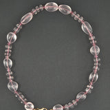 Rose quartz and pink topaz necklace