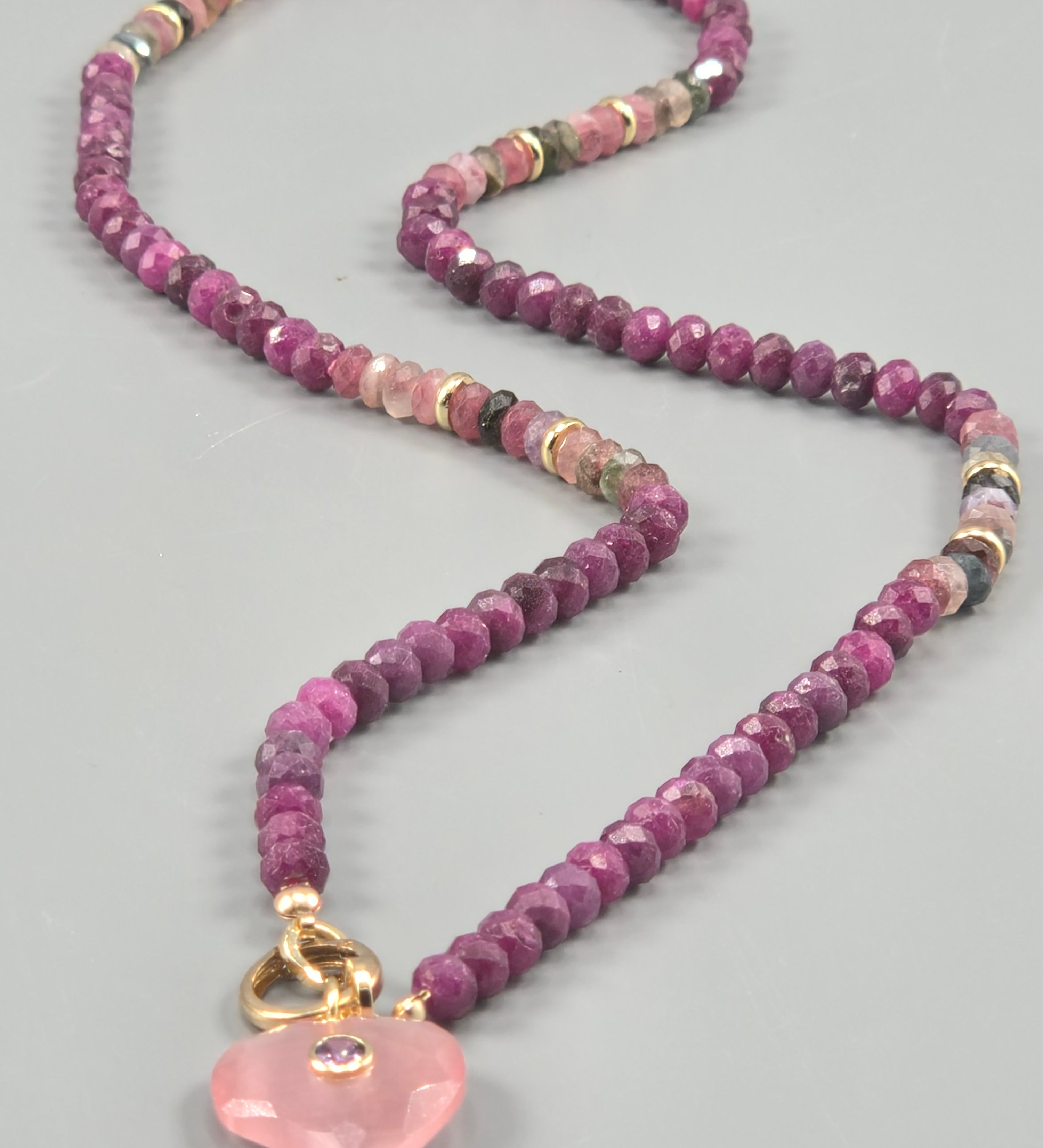 Ruby and tourmaline necklace