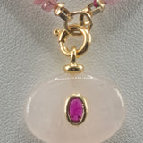 Pink tourmaline and pearl necklace