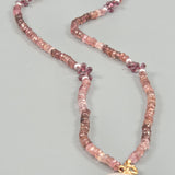 Pink tourmaline and pearl necklace