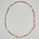 Pink tourmaline and pearl necklace