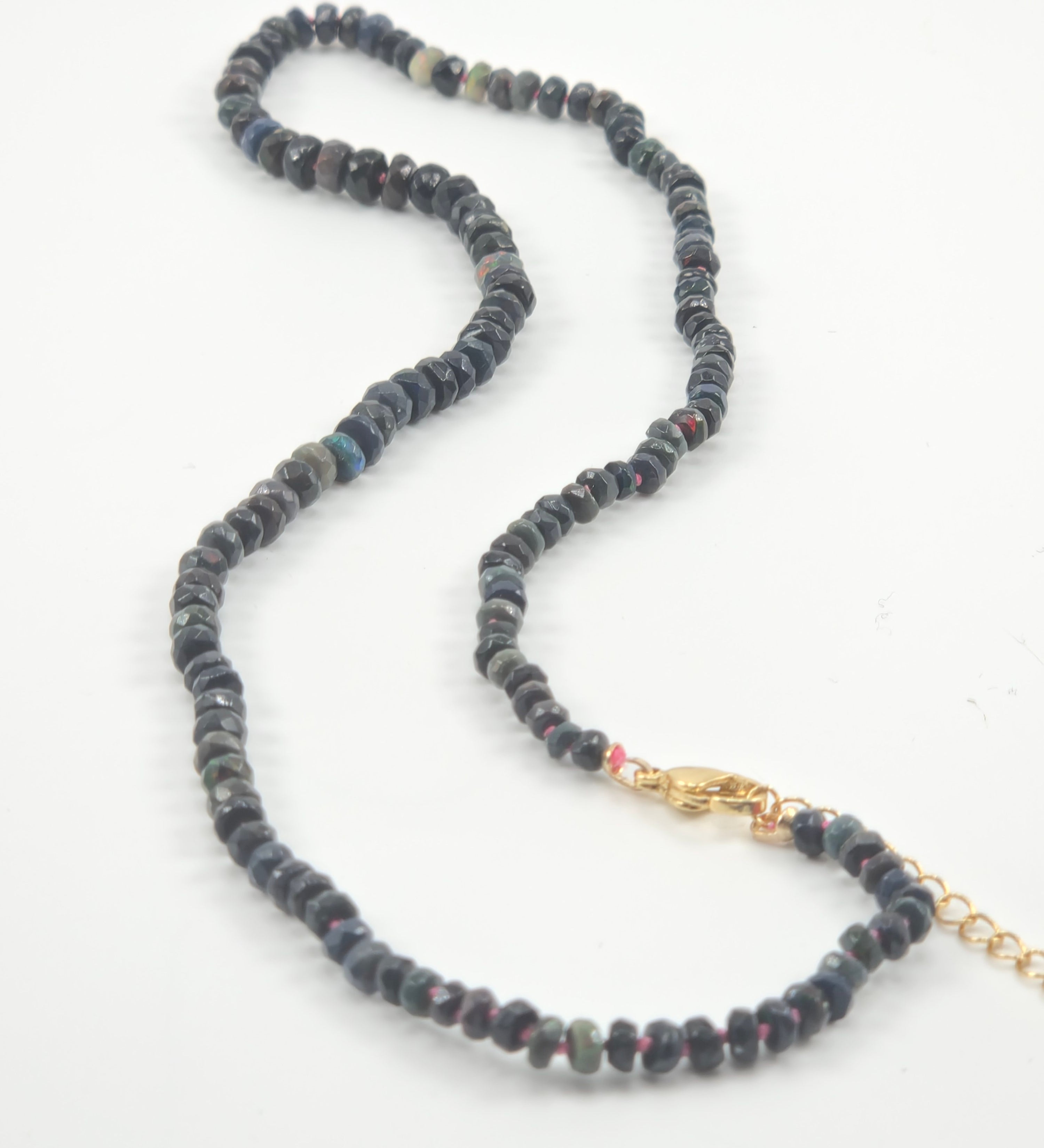 Black opal with pink necklace