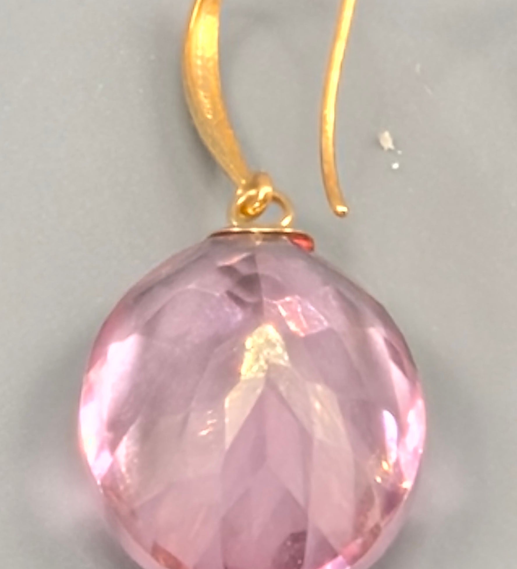 Pink topaz dangle earrings