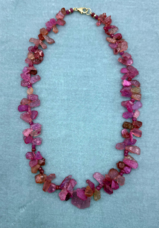 Pink sapphire necklace