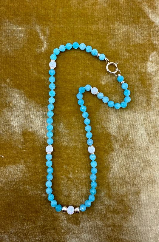 Amazonite and Pearl necklace