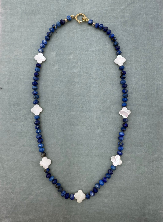Kyanite clover necklace