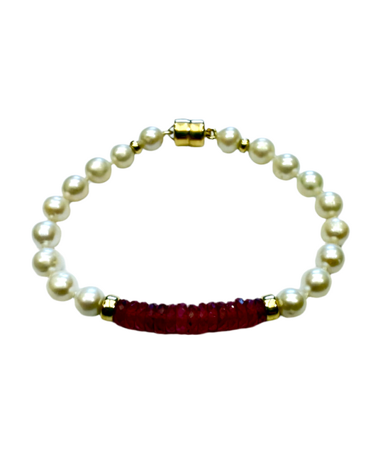 Ruby and Pearl bracelet