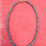 Blue zircon necklace