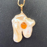 Mali garnet and pearl necklace
