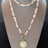 Biwa Pearls and Athena Coin Necklace