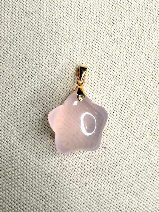 Rose quartz star pendant