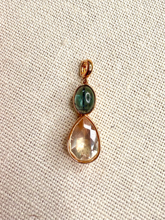 Tourmaline and citrine pendant