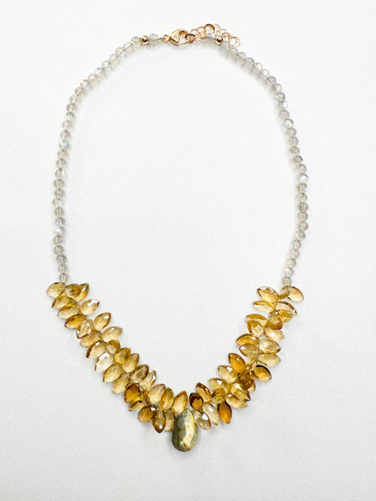 Whiskey and labradorite necklace