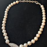 Freshwater Pearl with Crystal Pendant Necklace