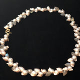 Akoya Pearls with Labradorite Necklace