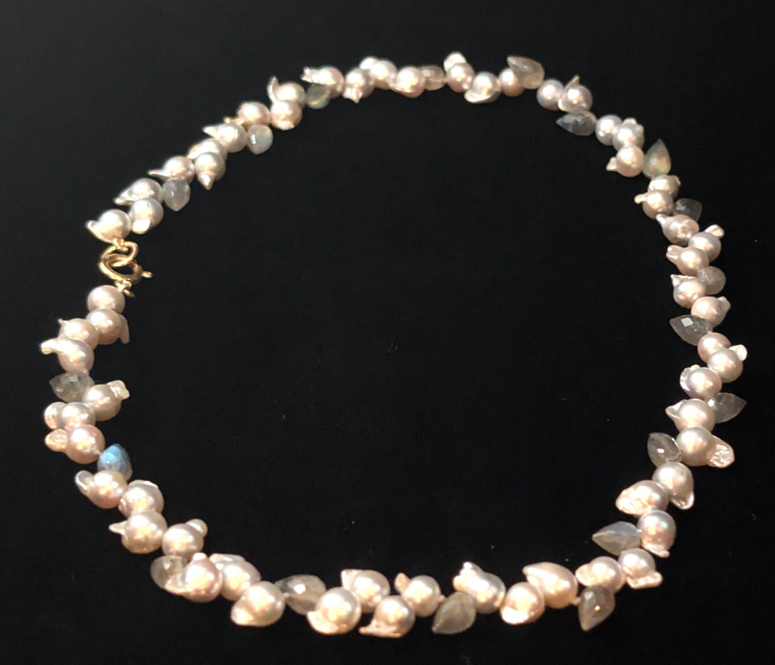 Akoya Pearls with Labradorite Necklace