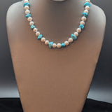 Kingman Turquoise and Freshwater Pearl Necklace