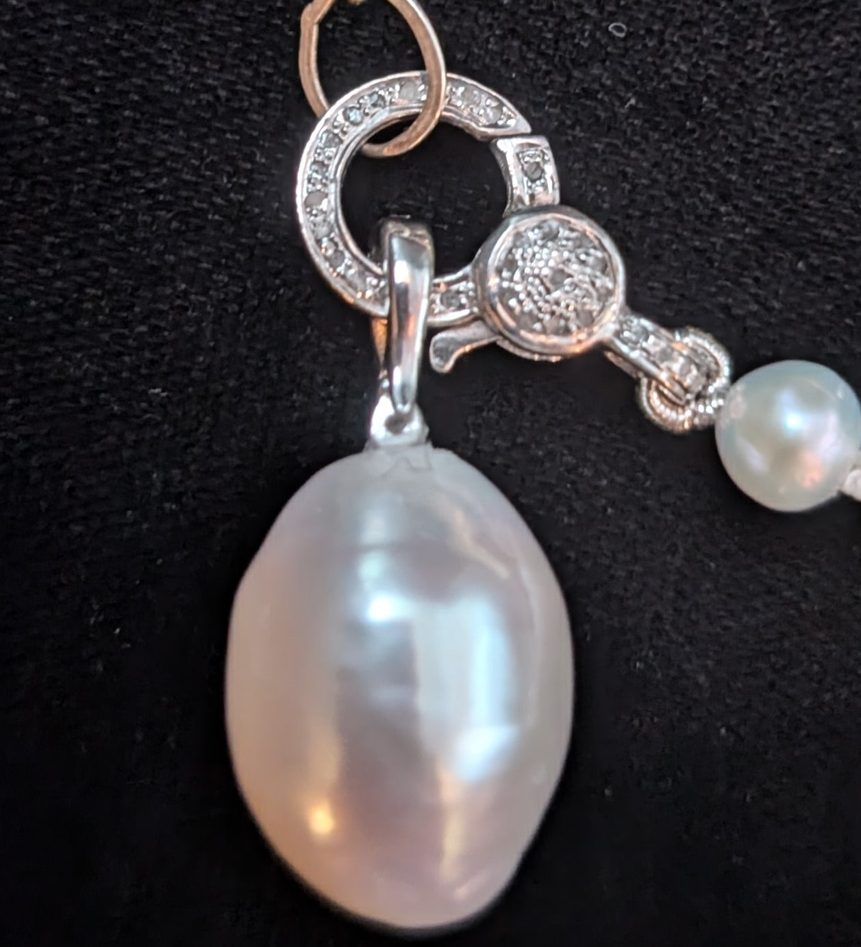 Freshwater Pearl with Large Pearl Pendant Necklace