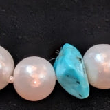 Kingman Turquoise and Freshwater Pearl Necklace