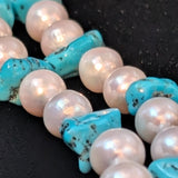 Kingman Turquoise and Freshwater Pearl Necklace