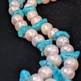 Kingman Turquoise and Freshwater Pearl Necklace