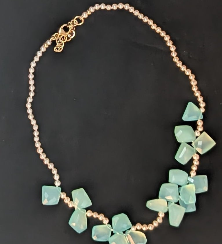 Freshwater Pearl and Chalcedony Necklace