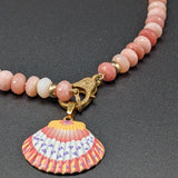 Pink opal necklace