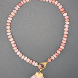 Pink opal necklace