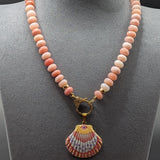 Pink opal necklace