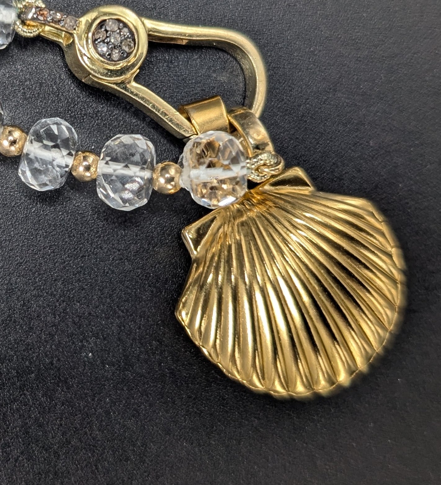 Rock crystal quartz necklace