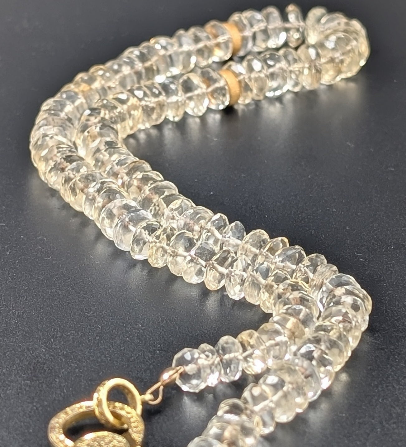 Citrine disc necklace