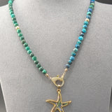 Chrysocolla and malachite necklace