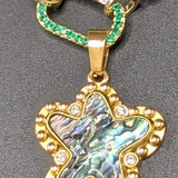 Chrysocolla and diopside necklace