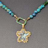 Chrysocolla and diopside necklace