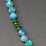 Chrysocolla and diopside necklace
