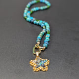 Chrysocolla and diopside necklace