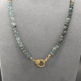 Moss aquamarine and labradorite necklace