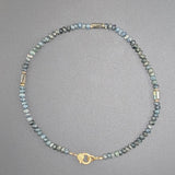 Moss aquamarine and labradorite necklace
