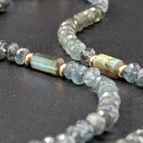 Moss aquamarine and labradorite necklace