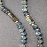 Moss aquamarine and labradorite necklace