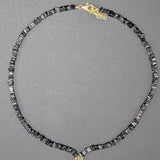 Black spinel and black opal necklace