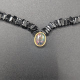 Black spinel and black opal necklace