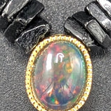Black spinel and black opal necklace